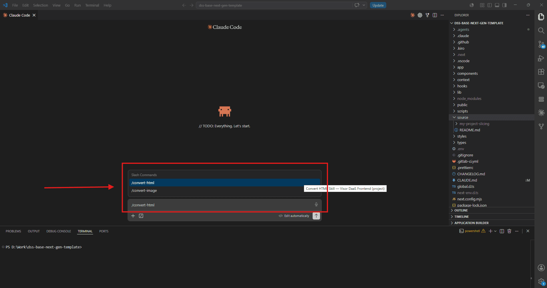 Convert-html skill running