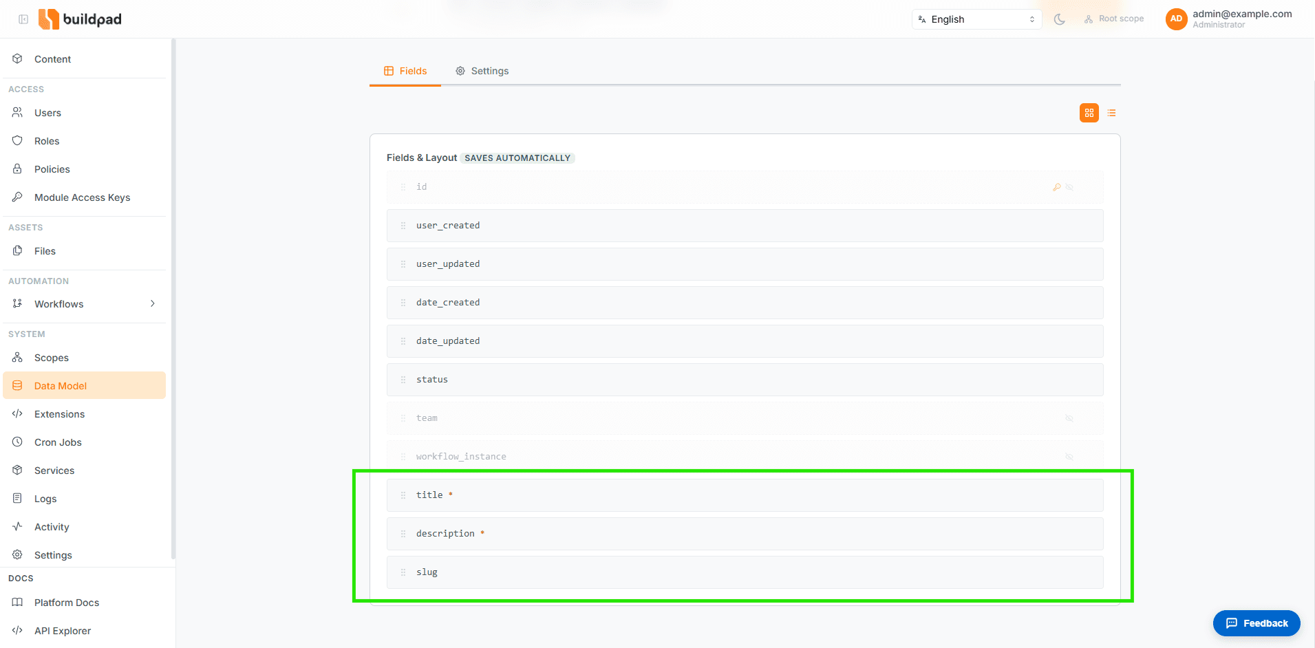 Optional Fields