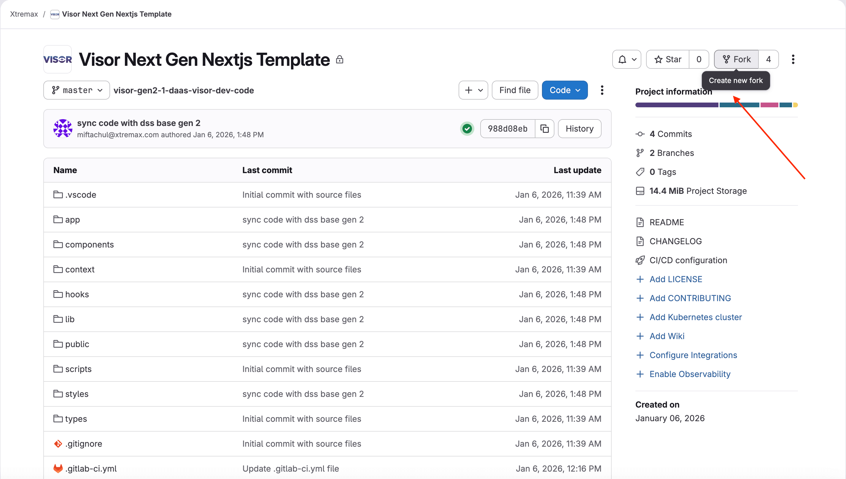 Fork the template in GitLab