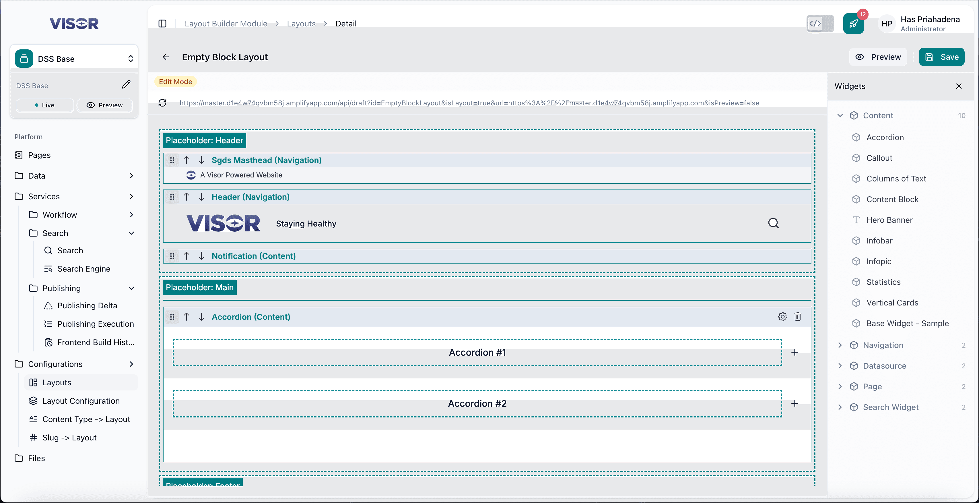 Layout editor