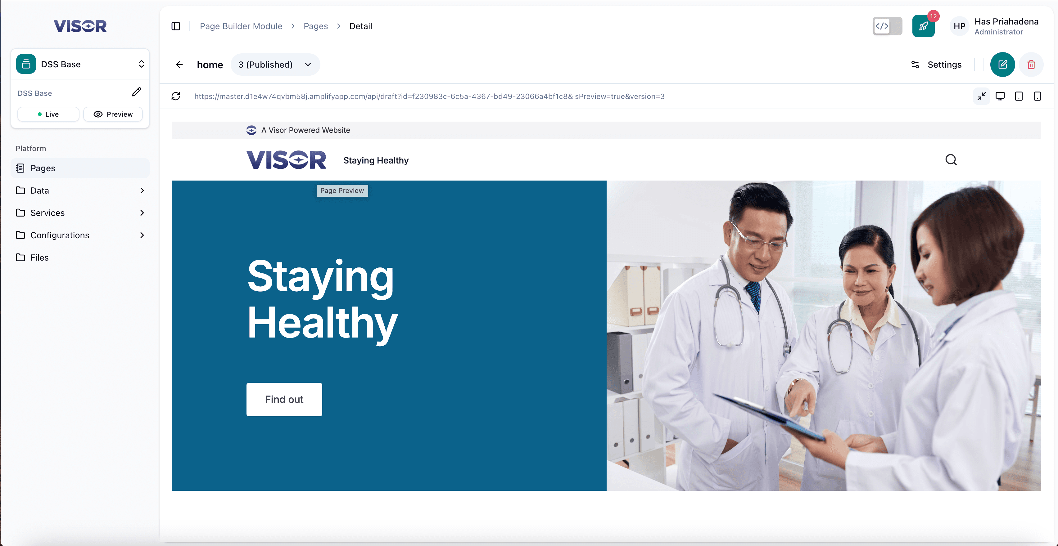 Page Builder - Edit page step 2 preview mode