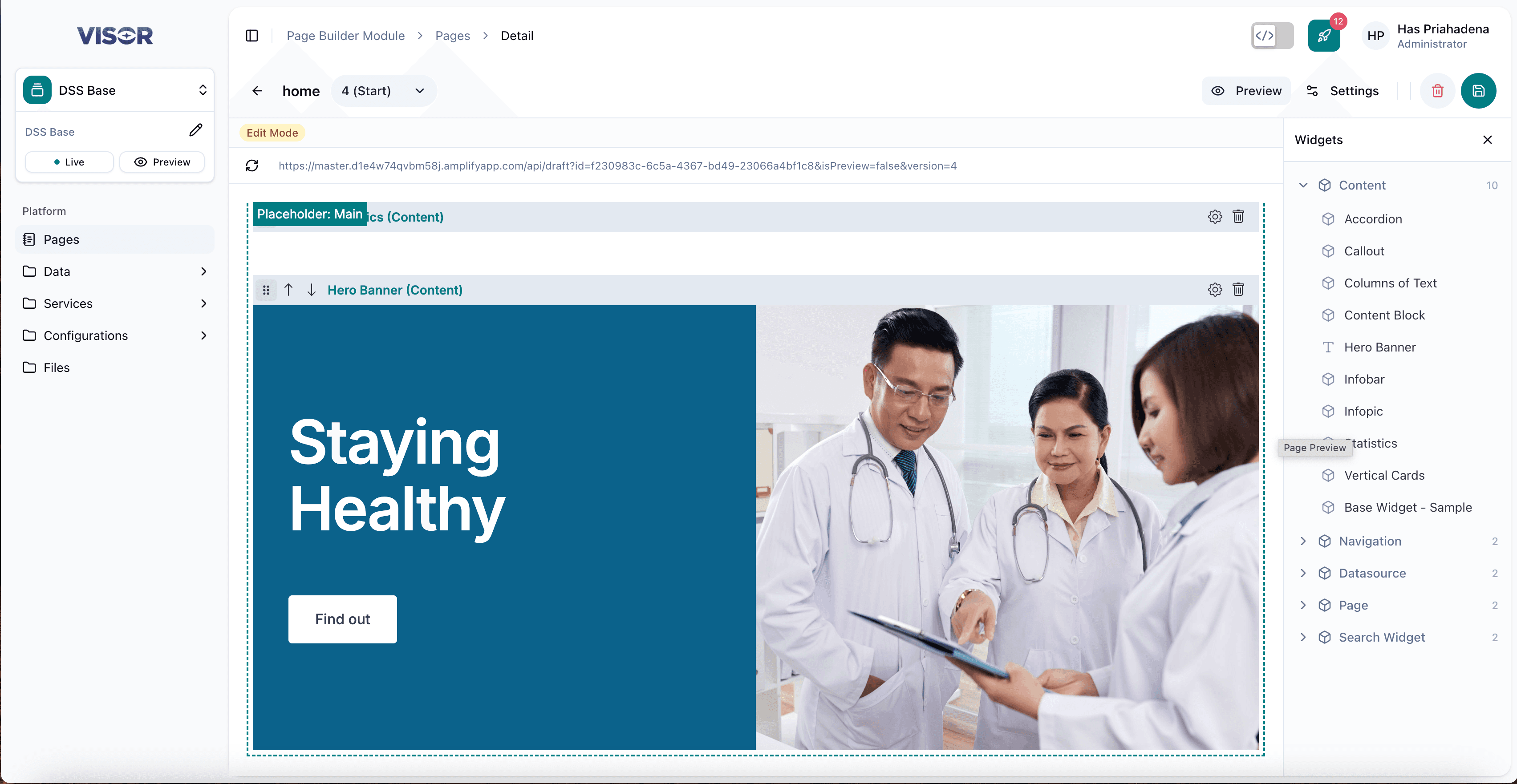 Page Builder - Edit page step 6 final result