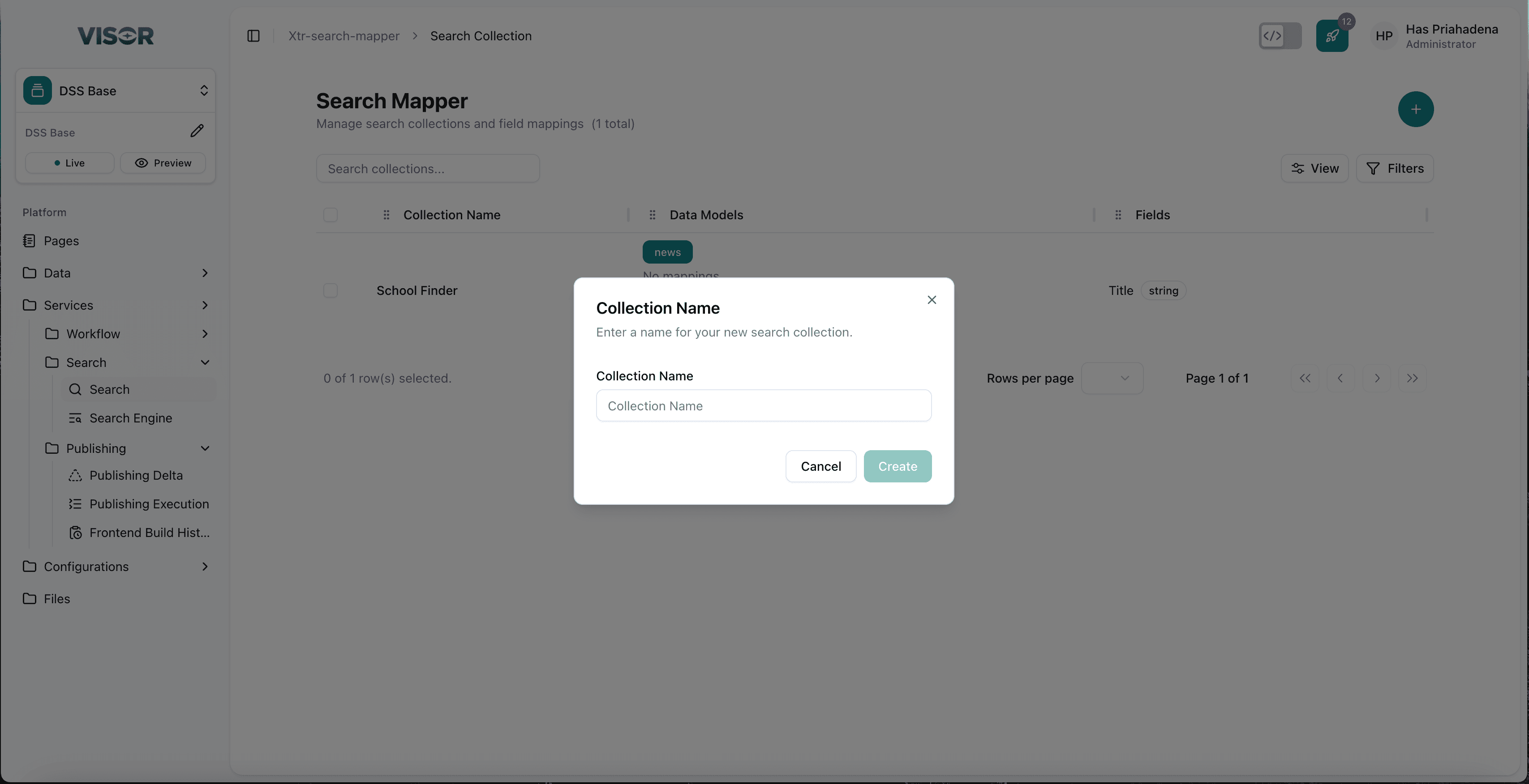 Search | Visor User Guide
