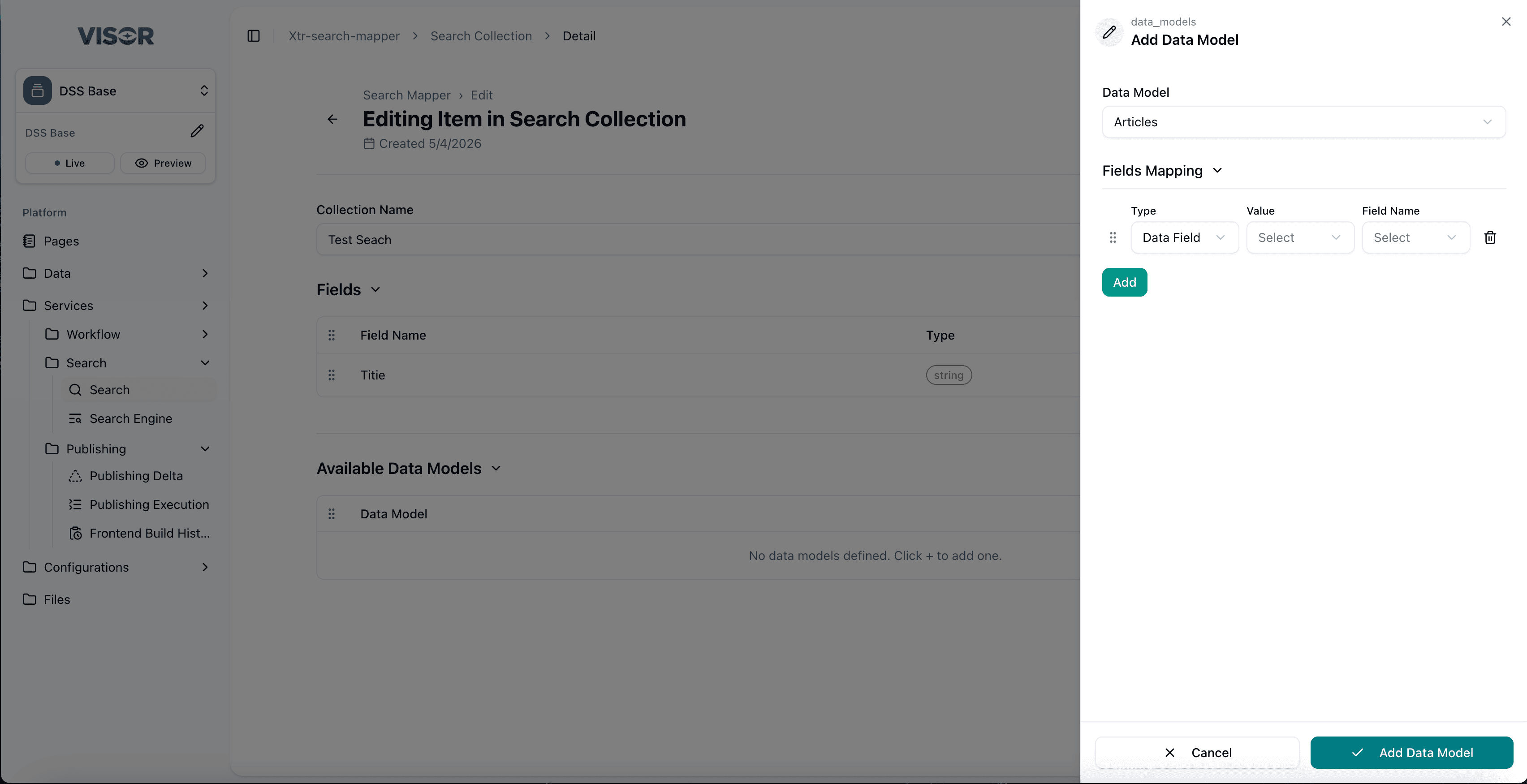 Search | Visor User Guide