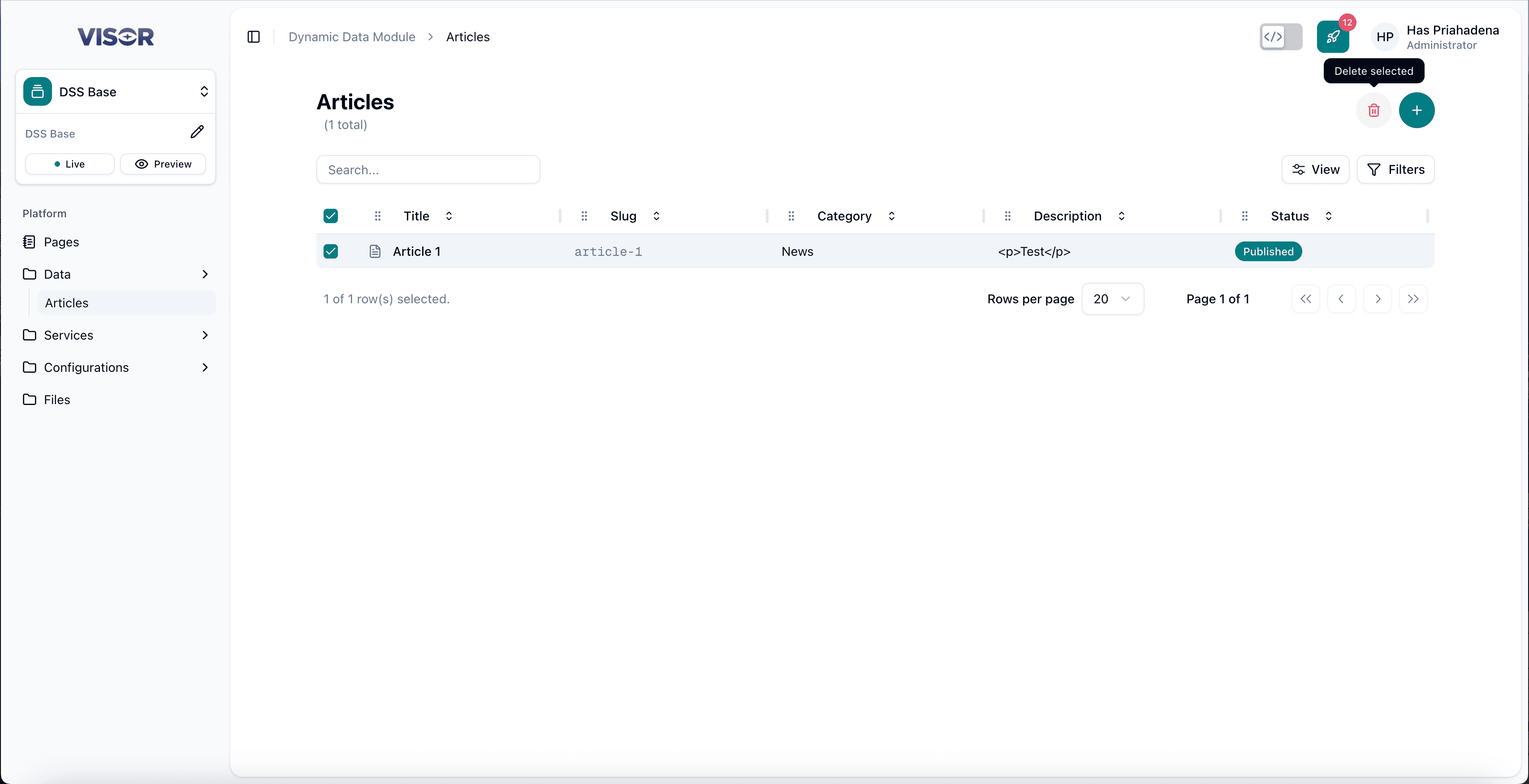 Dynamic Data — Articles listing