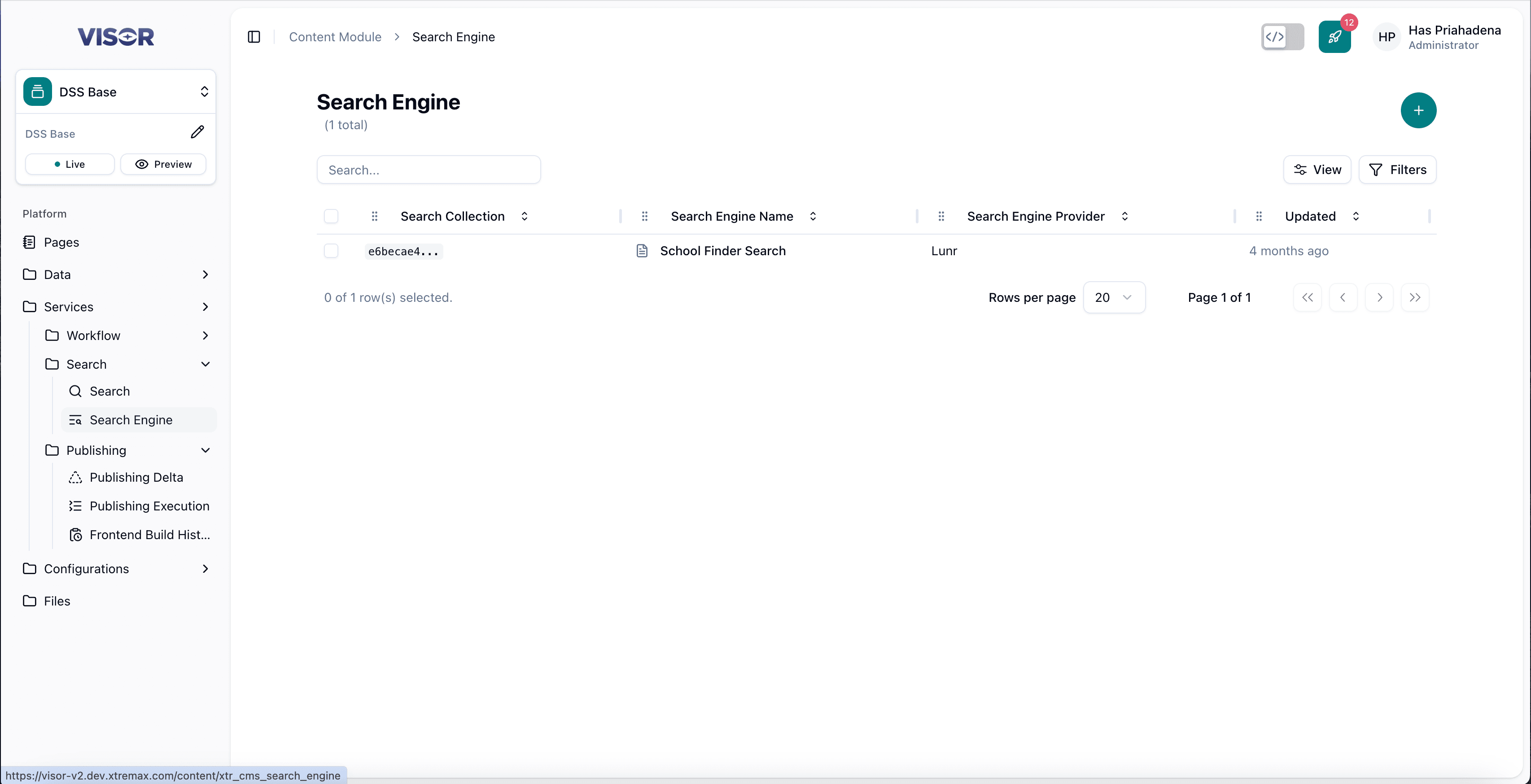 Search Engine listing